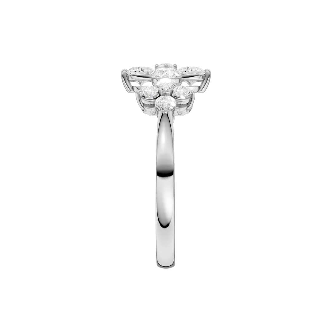Flower Petals Diamond Ring (Round) in 14K White Gold – Silvadi Jewelry Aurora CO