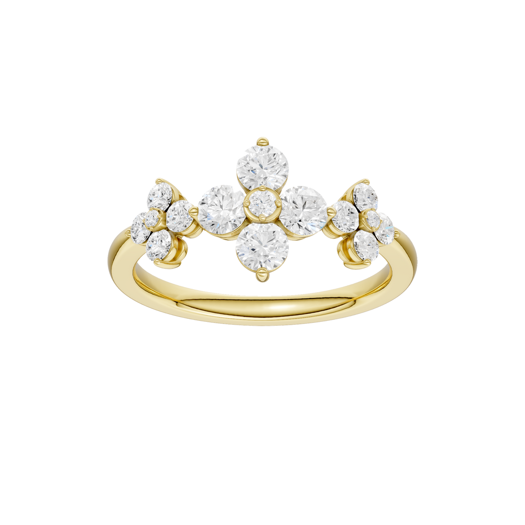 Flower Petals Diamond Ring (Round) in 14K Yellow Gold – Silvadi Jewelry Aurora CO
