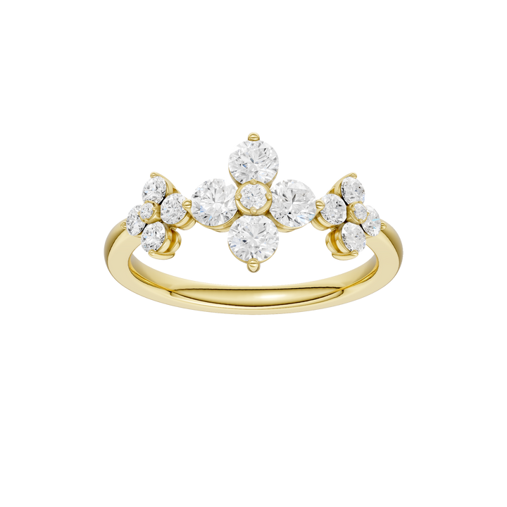 Flower Petals Diamond Ring (Round) in 14K Yellow Gold – Silvadi Jewelry Aurora CO