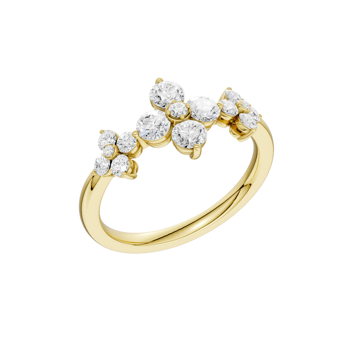 Flower Petals Diamond Ring (Round) in 14K Yellow Gold – Silvadi Jewelry Aurora CO