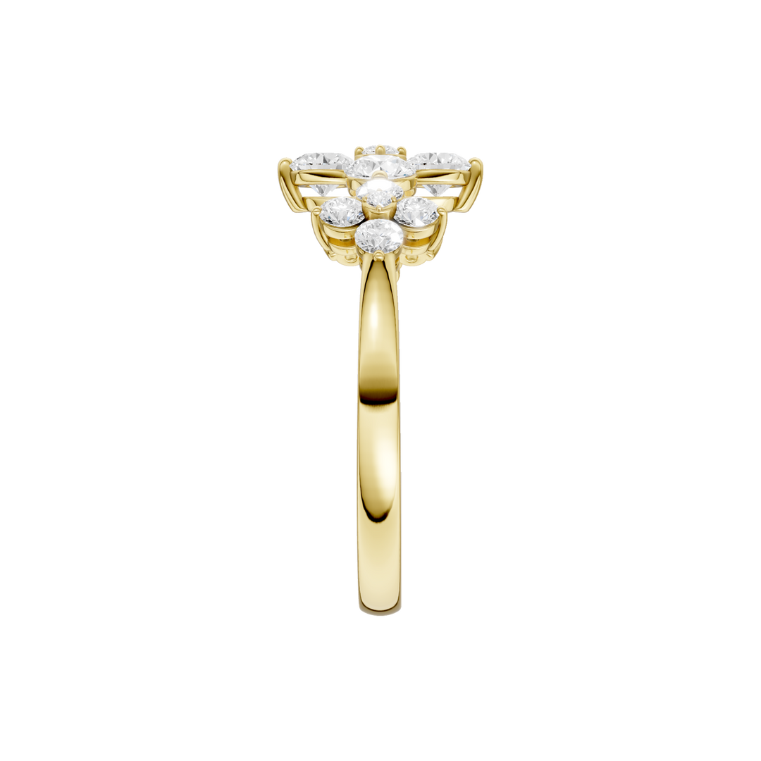 Flower Petals Diamond Ring (Round) in 14K Yellow Gold – Silvadi Jewelry Aurora CO