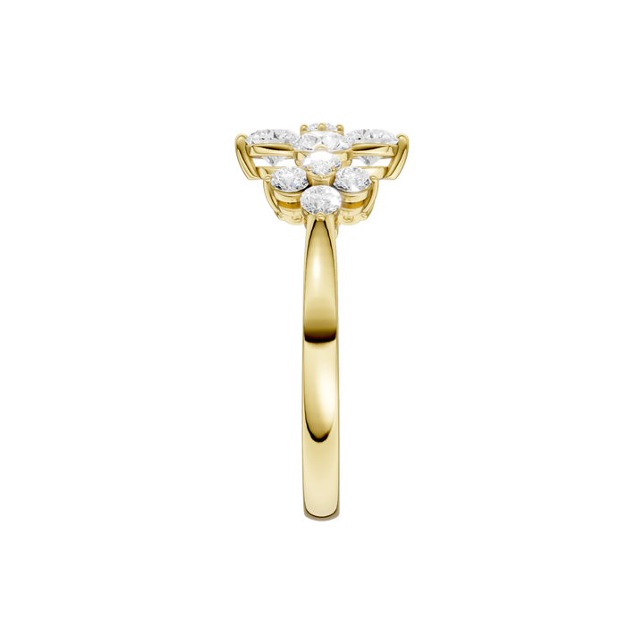 Flower Petals Diamond Ring (Round) in 14K Yellow Gold – Silvadi Jewelry Aurora CO