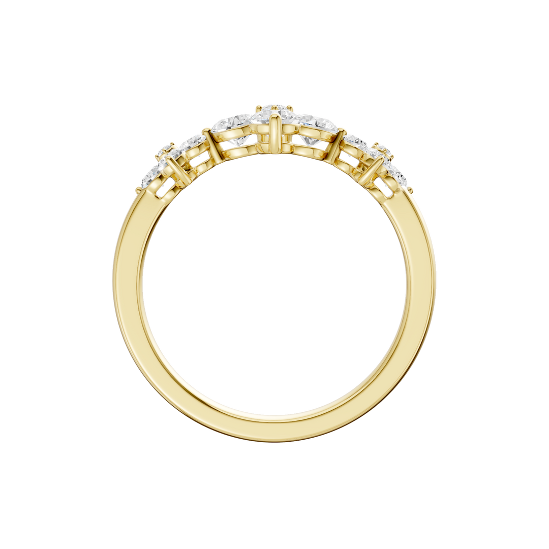 Flower Petals Diamond Ring (Round) in 14K Yellow Gold – Silvadi Jewelry Aurora CO