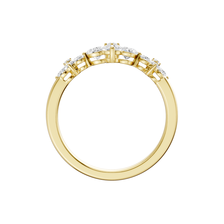 Flower Petals Diamond Ring (Round) in 14K Yellow Gold – Silvadi Jewelry Aurora CO