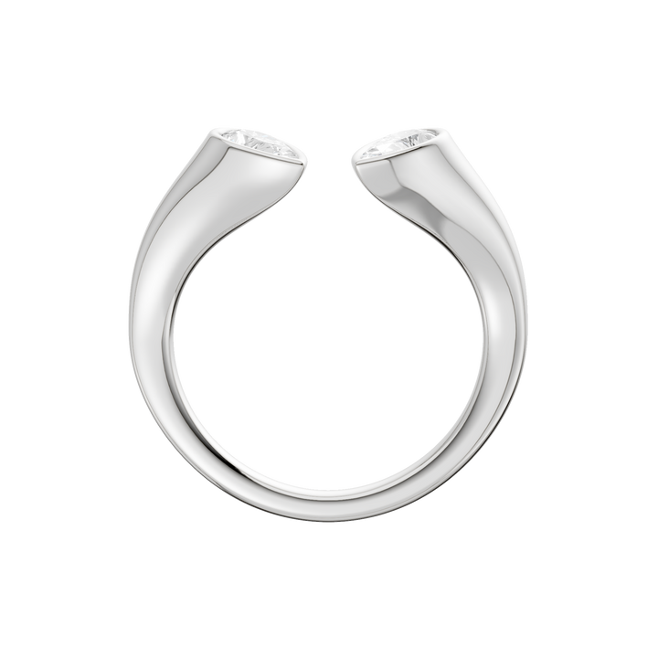 Flush-set Open End Diamond Ring (Pear) in 14K White Gold – Silvadi Jewelry Aurora CO