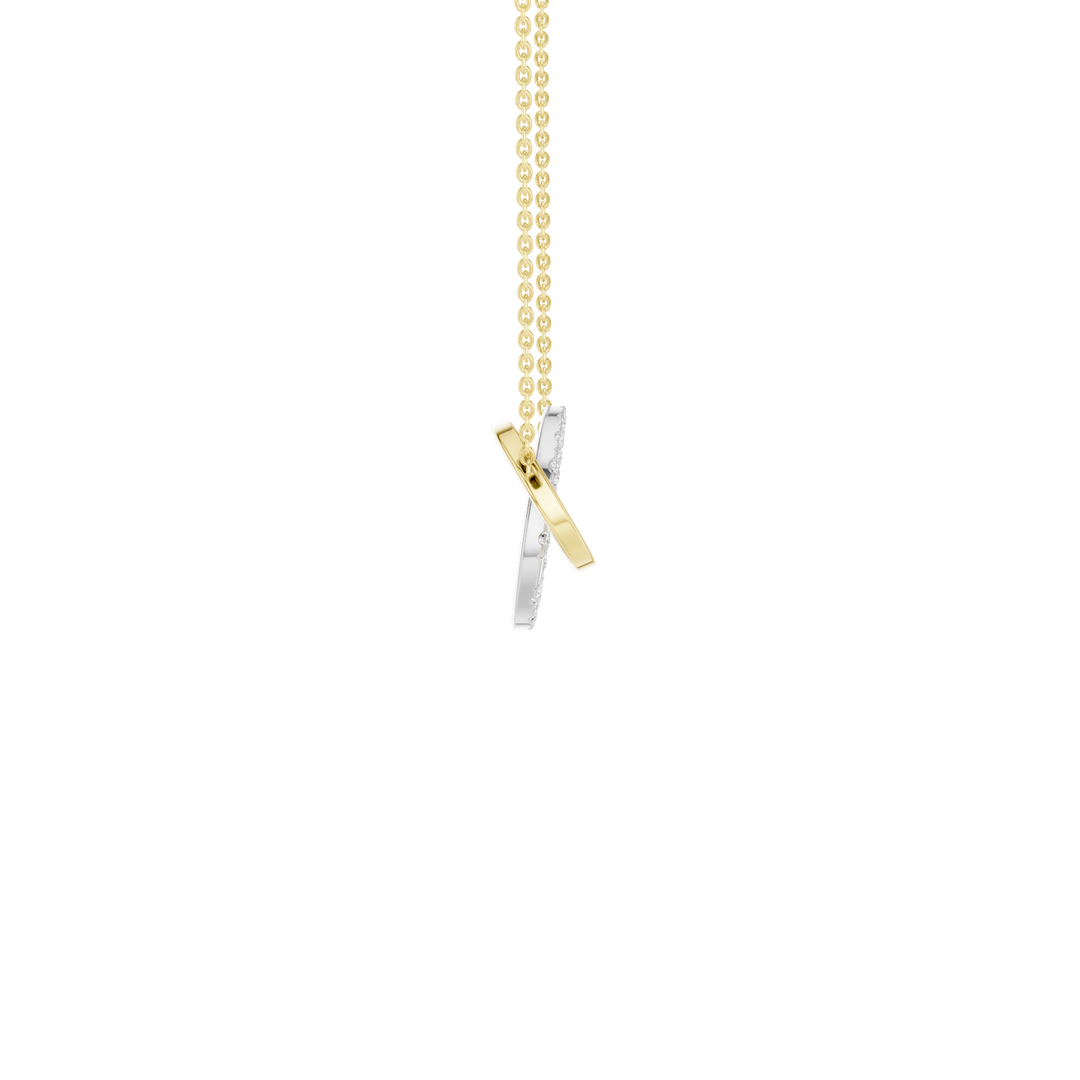 Gold and Diamond Interlink Circle Pendant (Round) in 14K Two-Tone White and Yellow Gold – Silvadi Jewelry Aurora CO