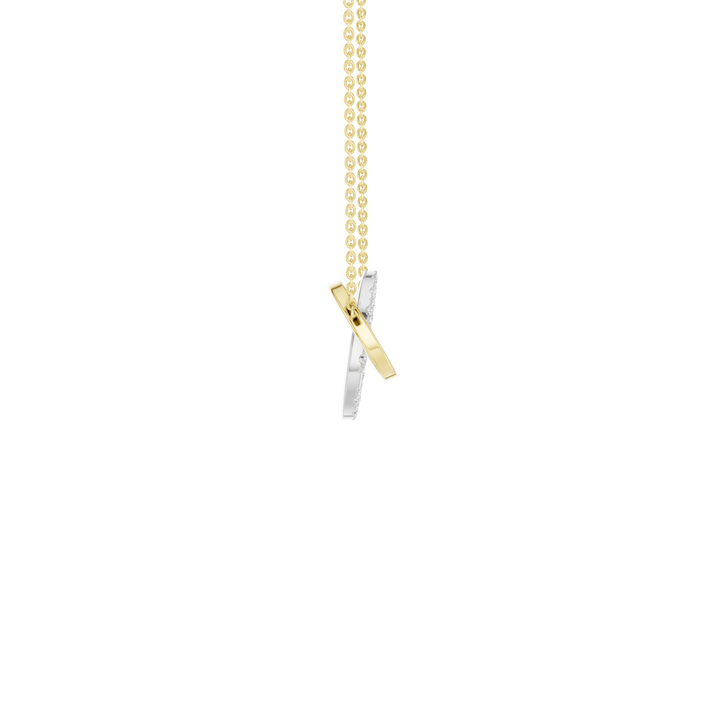 Gold and Diamond Interlink Circle Pendant (Round) in 14K Two-Tone White and Yellow Gold – Silvadi Jewelry Aurora CO