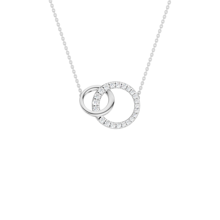 Gold and Diamond Interlink Circle Pendant (Round) in 14K White Gold – Silvadi Jewelry Aurora CO