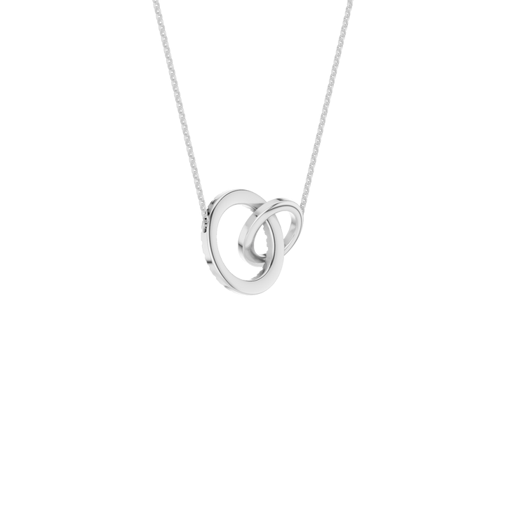 Gold and Diamond Interlink Circle Pendant (Round) in 14K White Gold – Silvadi Jewelry Aurora CO