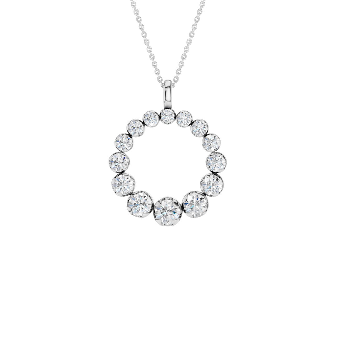 Graduated Circle Pendant (Round) in 14K White Gold – Silvadi Jewelry Aurora CO