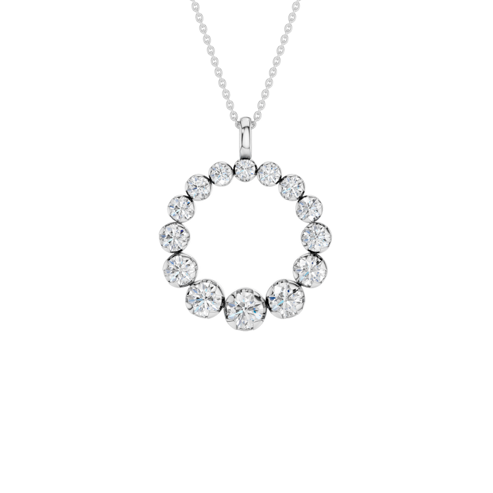 Graduated Circle Pendant (Round) in 14K White Gold – Silvadi Jewelry Aurora CO