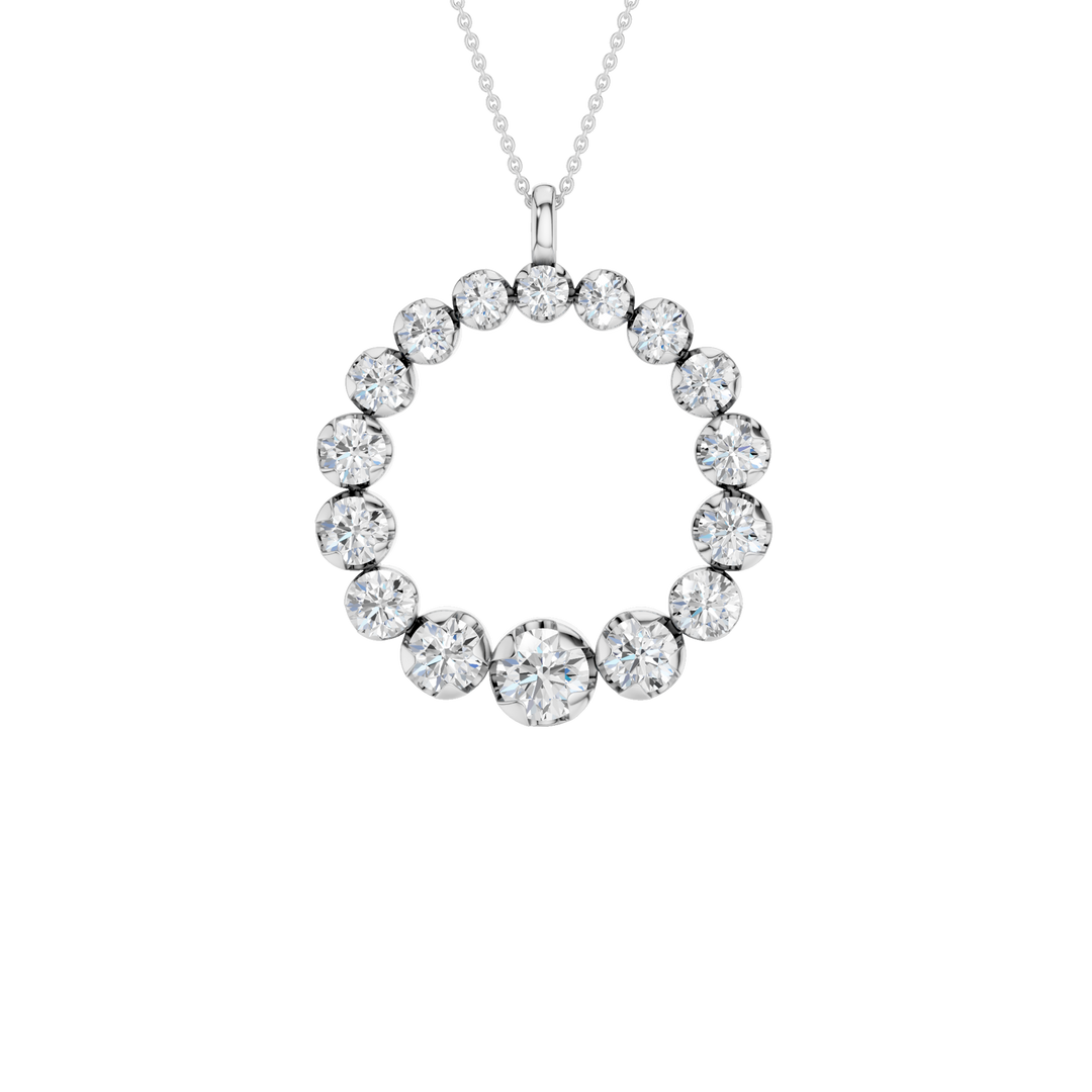 Graduated Circle Pendant (Round) in 14K White Gold – Silvadi Jewelry Aurora CO
