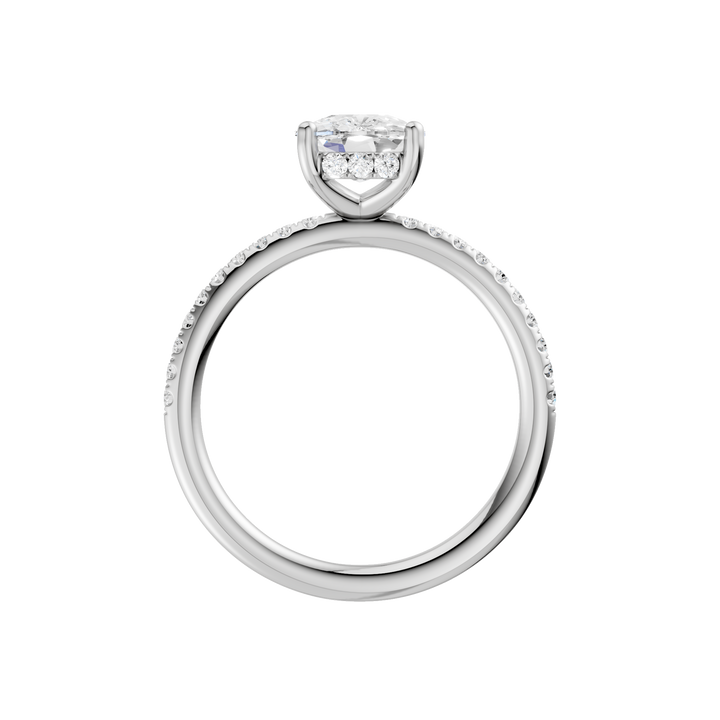 Hidden Halo Engagement Ring (Elongated Cushion) in 14K White Gold – Silvadi Jewelry Aurora CO