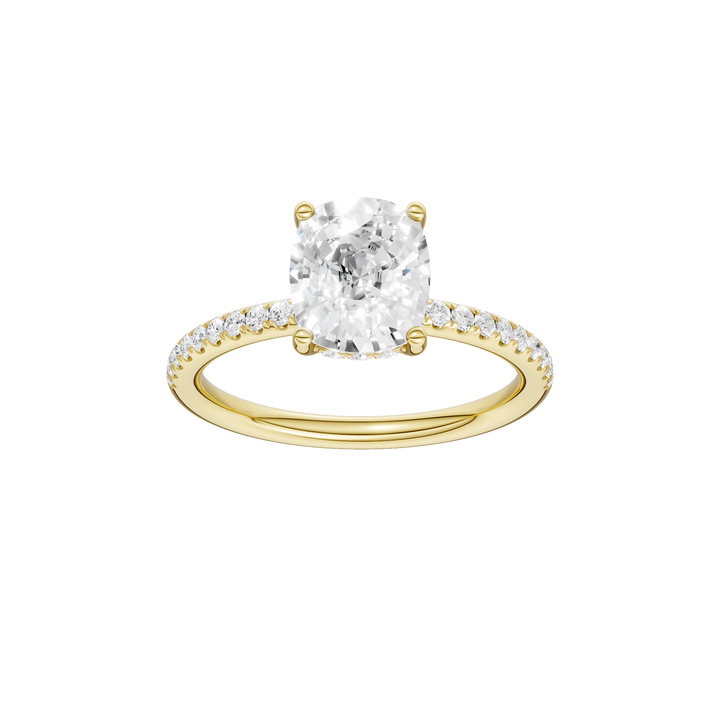 Hidden Halo Engagement Ring (Elongated Cushion) in 14K Yellow Gold – Silvadi Jewelry Aurora CO