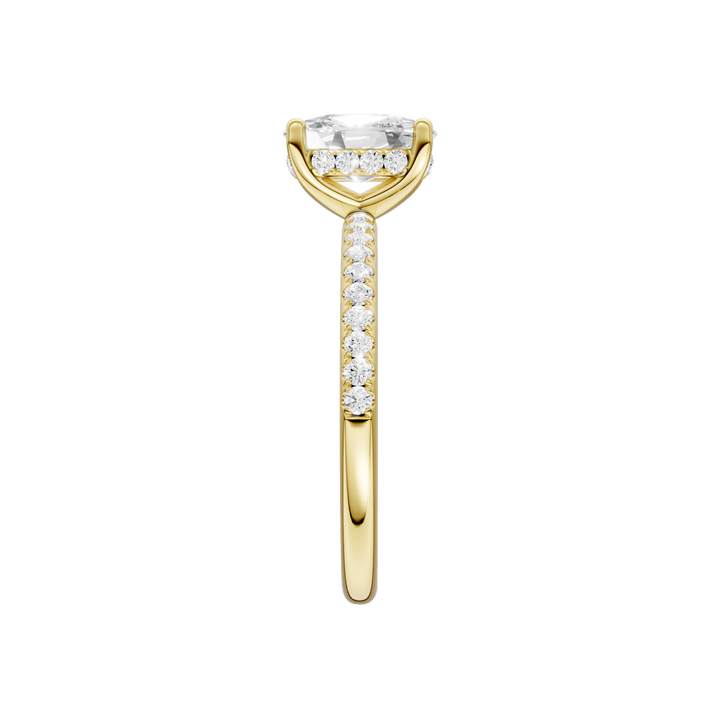 Hidden Halo Engagement Ring (Elongated Cushion) in 14K Yellow Gold – Silvadi Jewelry Aurora CO