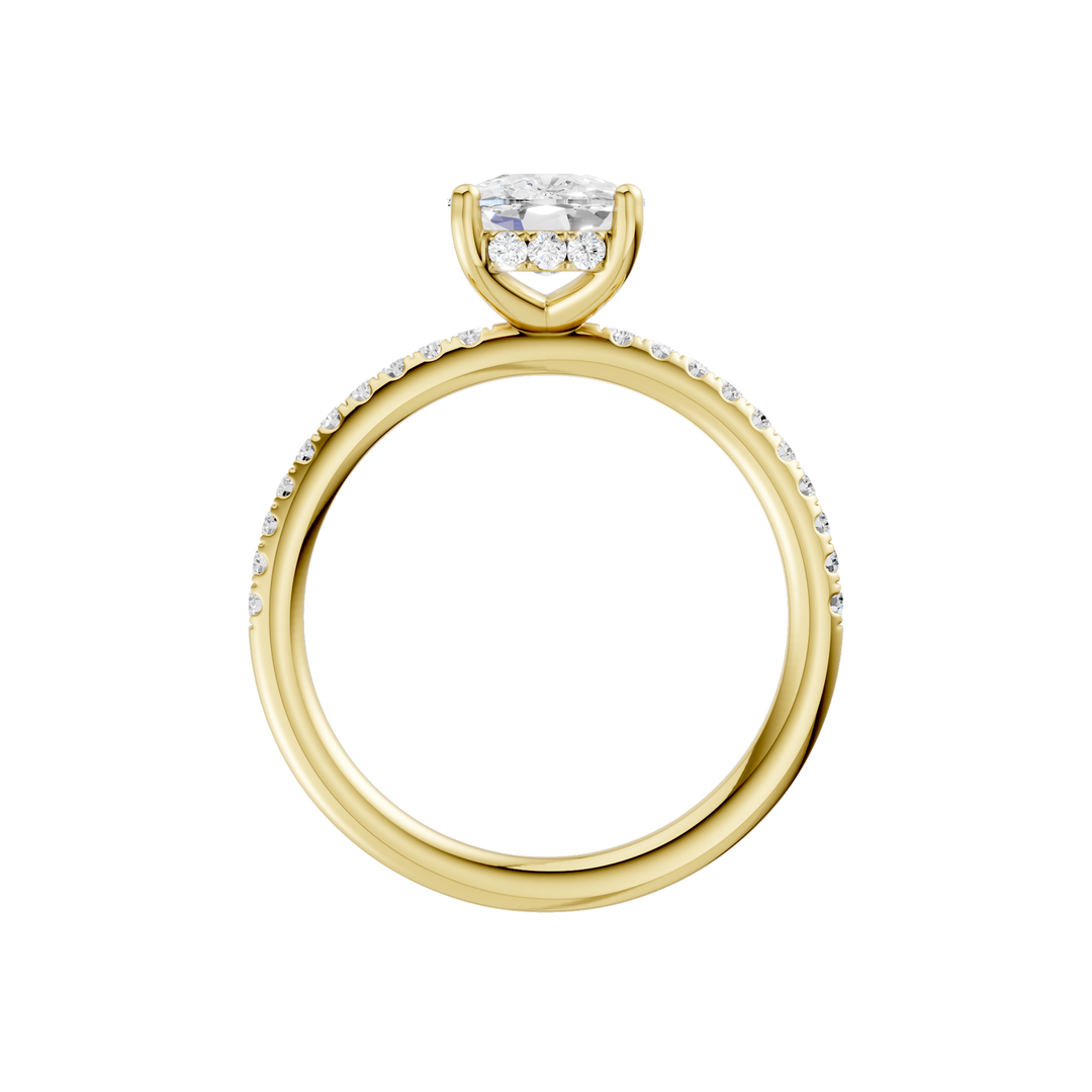 Hidden Halo Engagement Ring (Elongated Cushion) in 14K Yellow Gold – Silvadi Jewelry Aurora CO