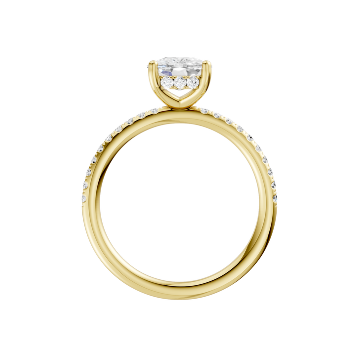 Hidden Halo Engagement Ring (Elongated Cushion) in 14K Yellow Gold – Silvadi Jewelry Aurora CO