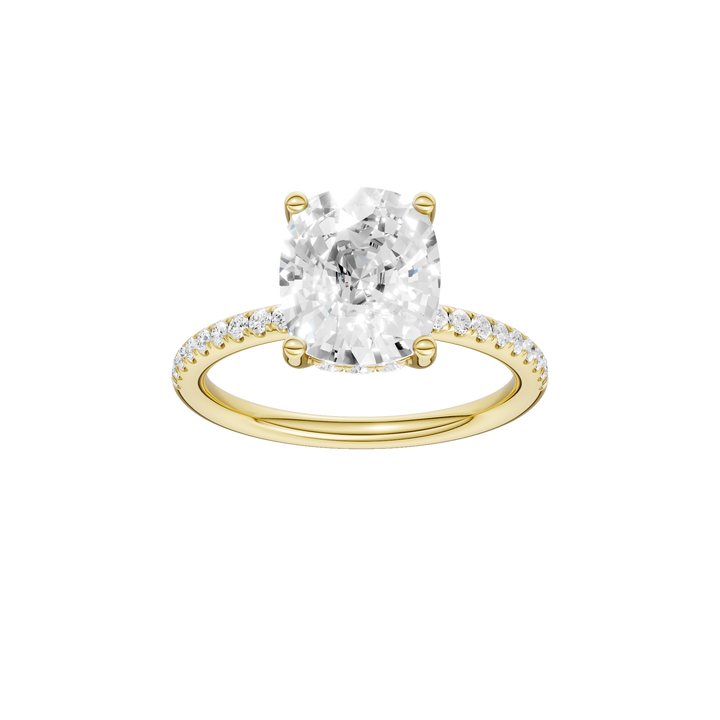 Hidden Halo Engagement Ring (Elongated Cushion) in 14K Yellow Gold – Silvadi Jewelry Aurora CO