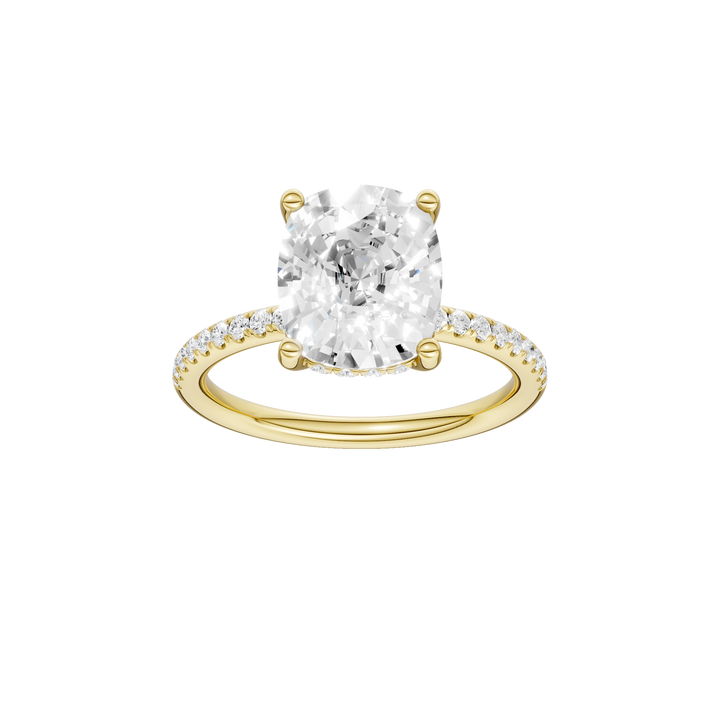 Hidden Halo Engagement Ring (Elongated Cushion) in 14K Yellow Gold – Silvadi Jewelry Aurora CO