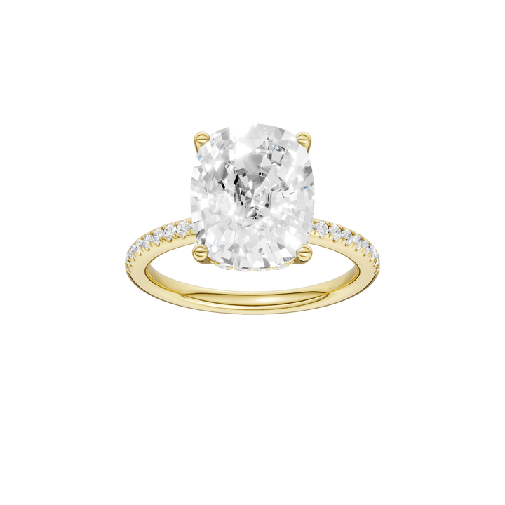 Hidden Halo Engagement Ring (Elongated Cushion) in 14K Yellow Gold – Silvadi Jewelry Aurora CO