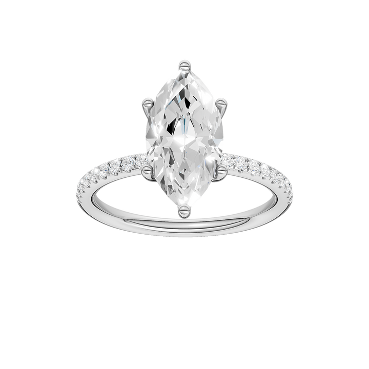 Hidden Halo Engagement Ring (Marquise) in 14K White Gold – Silvadi Jewelry Aurora CO
