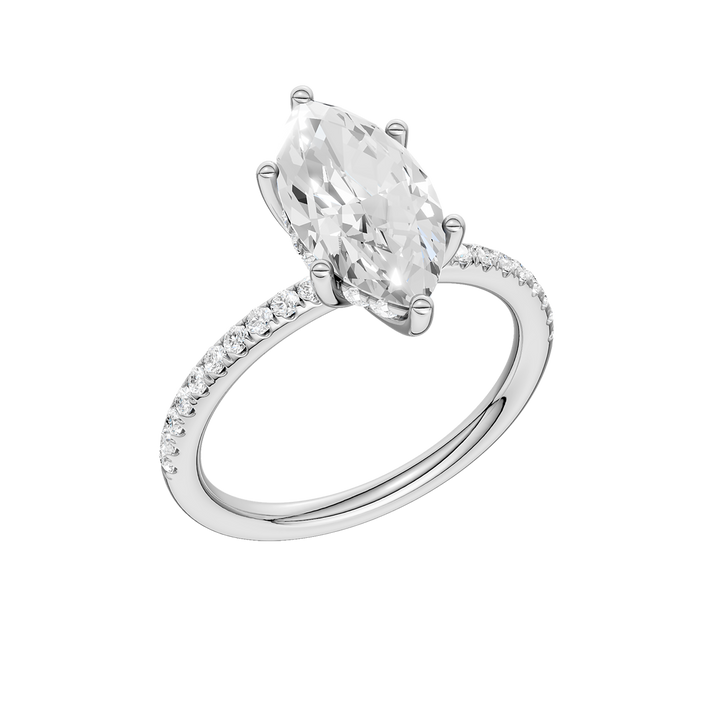 Hidden Halo Engagement Ring (Marquise) in 14K White Gold – Silvadi Jewelry Aurora CO