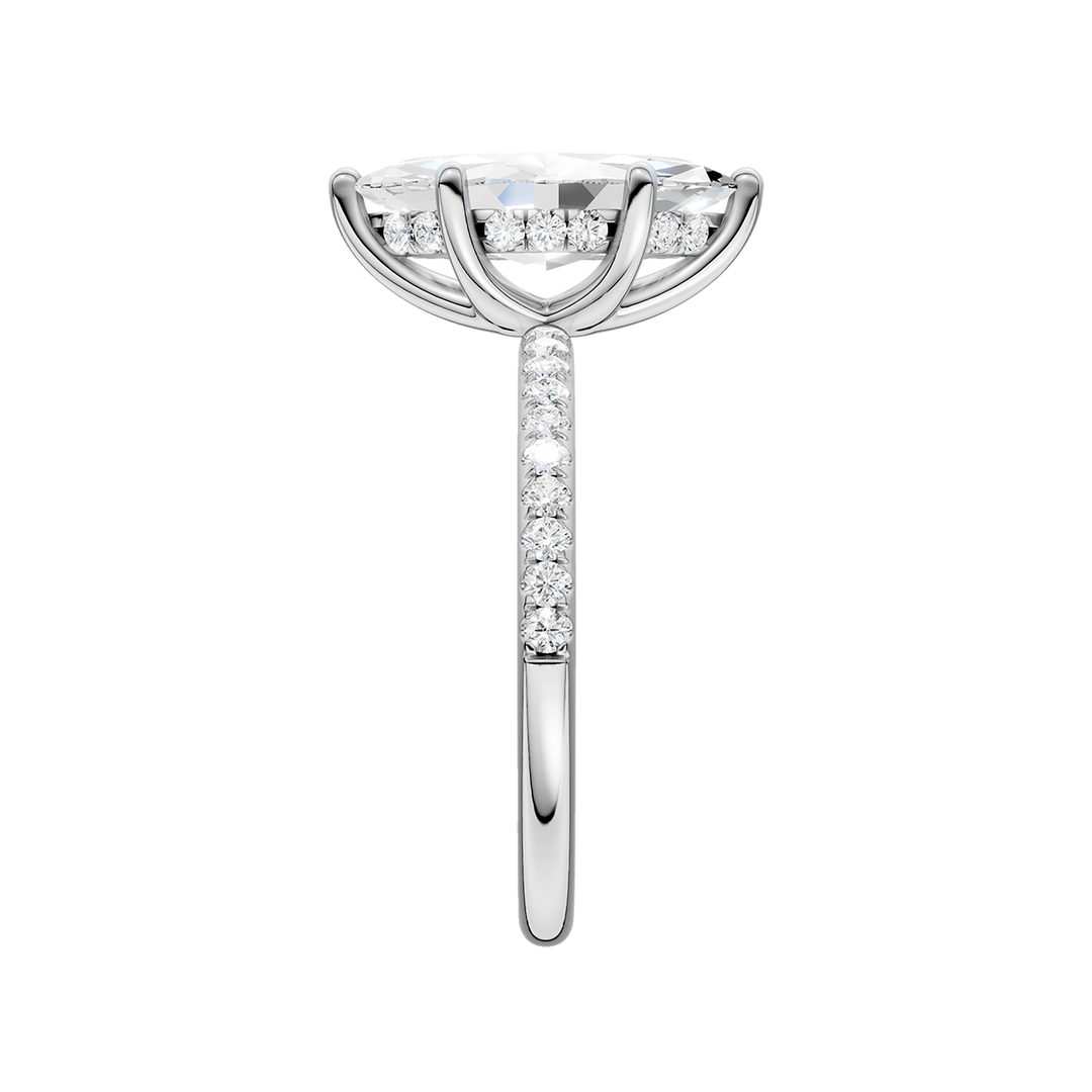 Hidden Halo Engagement Ring (Marquise) in 14K White Gold – Silvadi Jewelry Aurora CO
