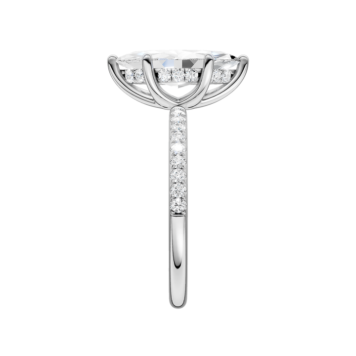 Hidden Halo Engagement Ring (Marquise) in 14K White Gold – Silvadi Jewelry Aurora CO