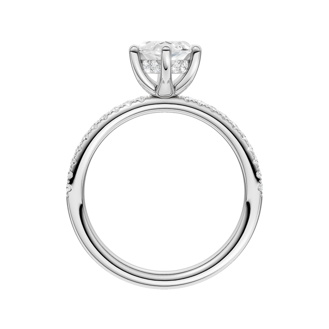 Hidden Halo Engagement Ring (Marquise) in 14K White Gold – Silvadi Jewelry Aurora CO