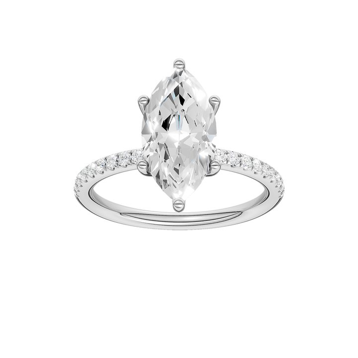 Hidden Halo Engagement Ring (Marquise) in 14K White Gold – Silvadi Jewelry Aurora CO