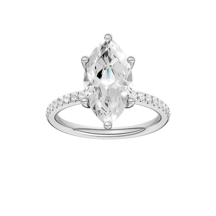 Hidden Halo Engagement Ring (Marquise) in 14K White Gold – Silvadi Jewelry Aurora CO