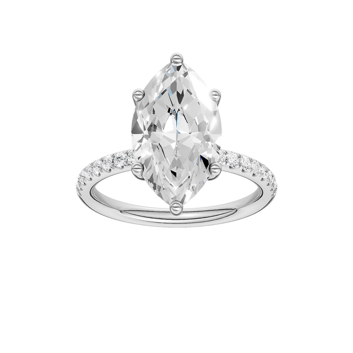 Hidden Halo Engagement Ring (Marquise) in 14K White Gold – Silvadi Jewelry Aurora CO