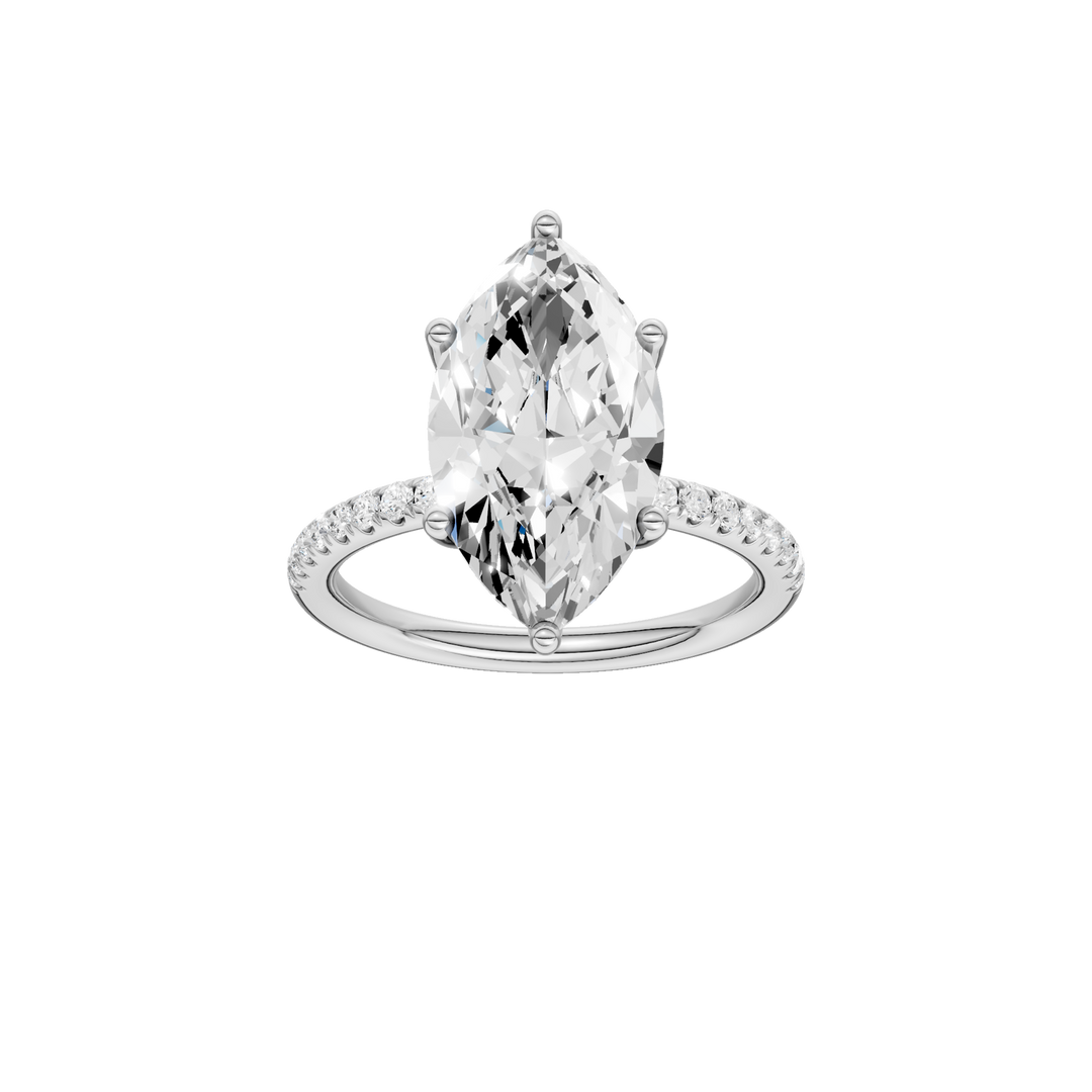 Hidden Halo Engagement Ring (Marquise) in 14K White Gold – Silvadi Jewelry Aurora CO