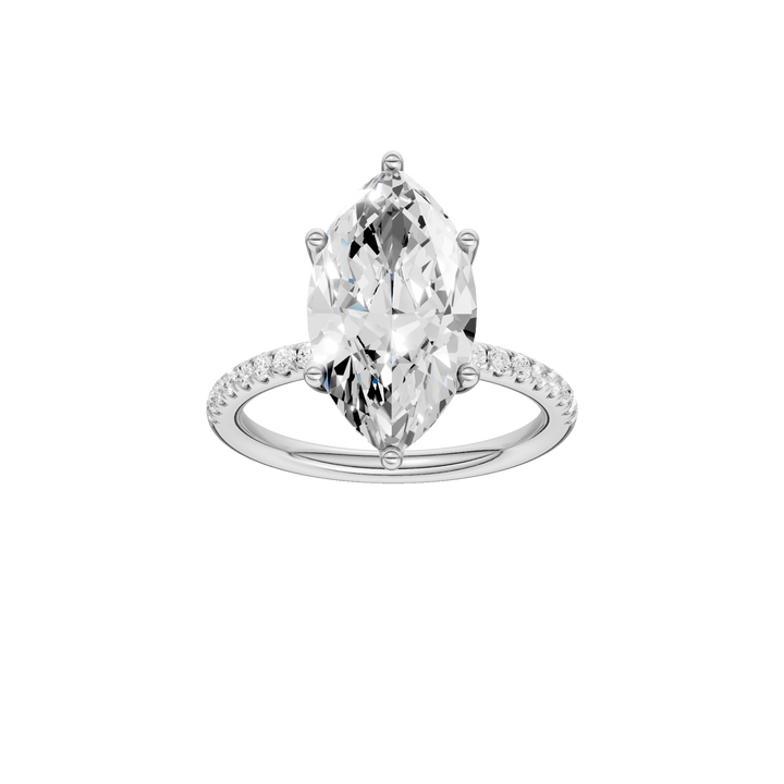 Hidden Halo Engagement Ring (Marquise) in 14K White Gold – Silvadi Jewelry Aurora CO