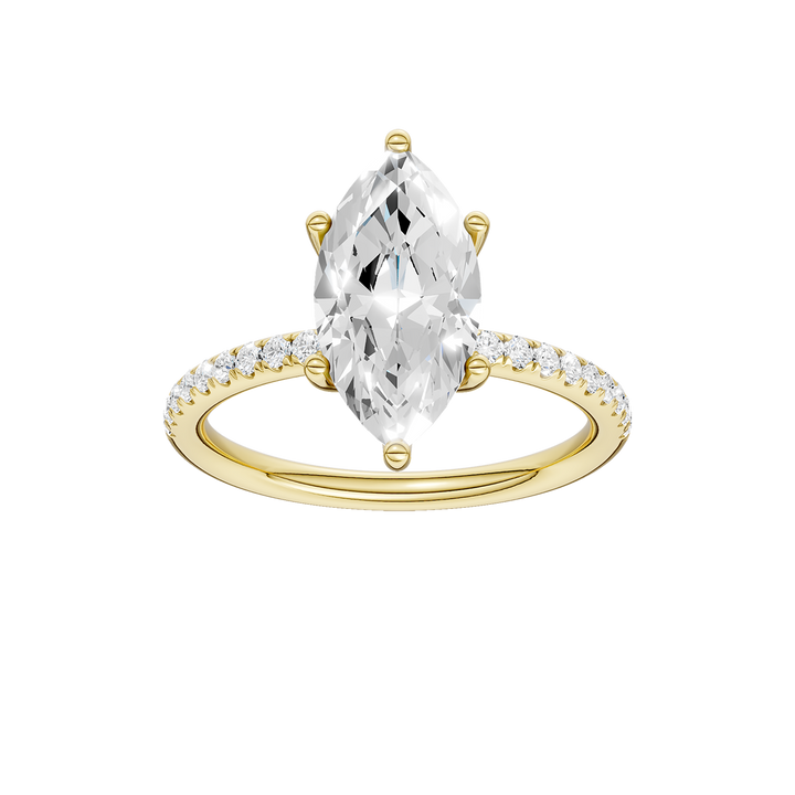 Hidden Halo Engagement Ring (Marquise) in 14K Yellow Gold – Silvadi Jewelry Aurora CO