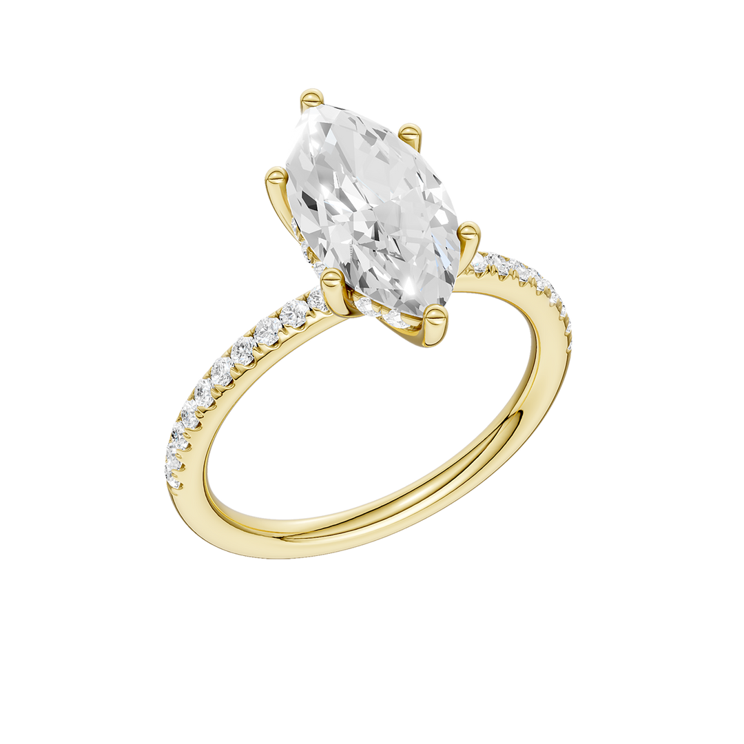 Hidden Halo Engagement Ring (Marquise) in 14K Yellow Gold – Silvadi Jewelry Aurora CO
