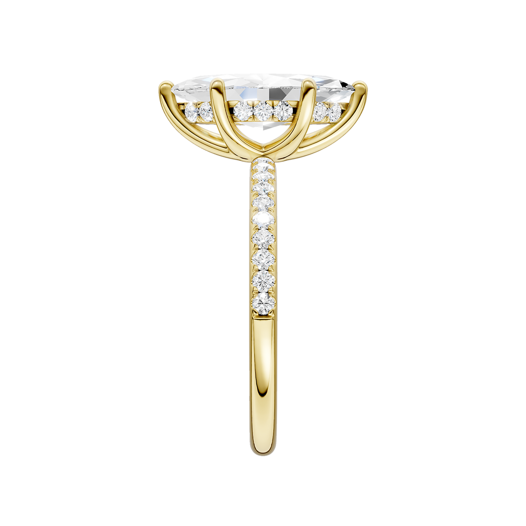 Hidden Halo Engagement Ring (Marquise) in 14K Yellow Gold – Silvadi Jewelry Aurora CO