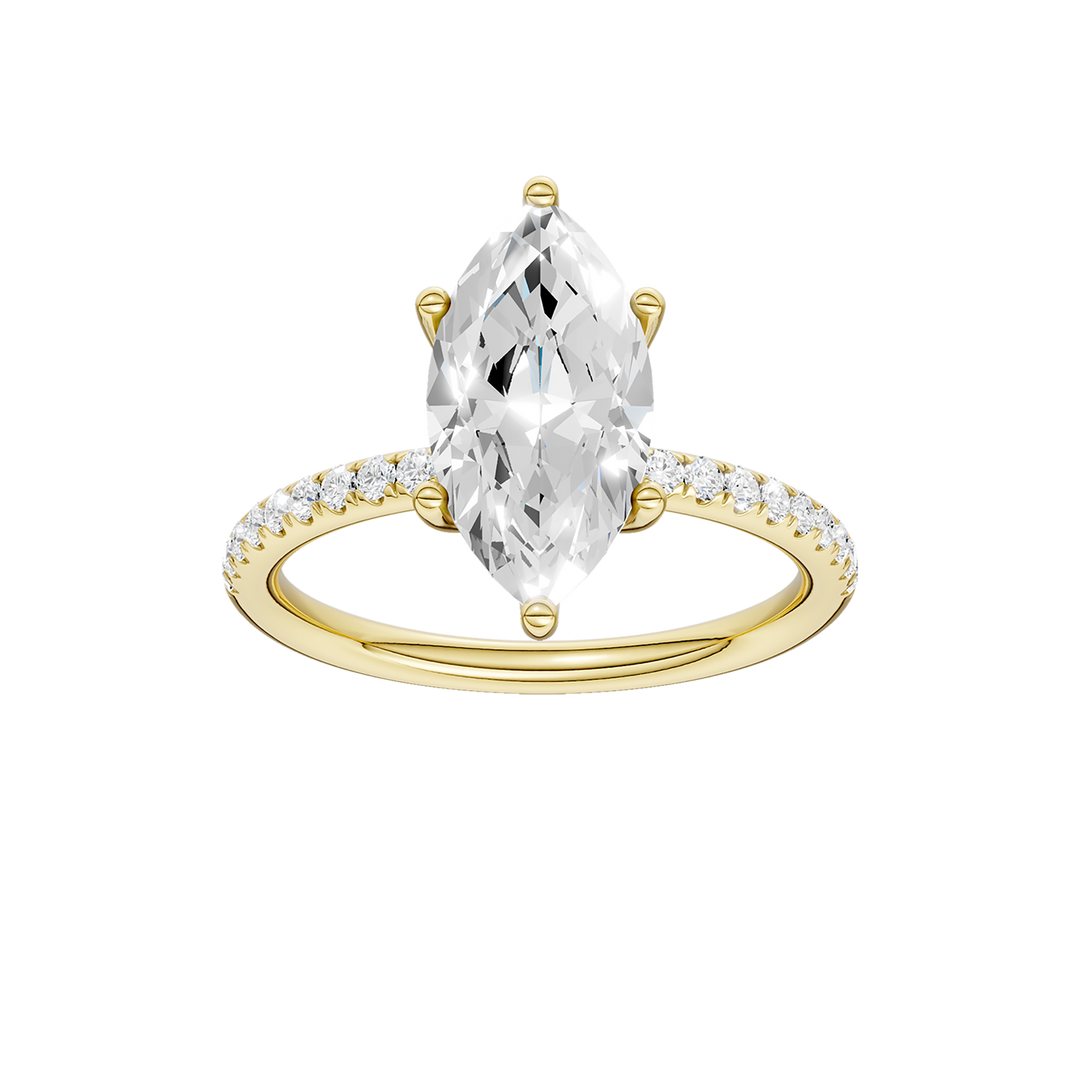Hidden Halo Engagement Ring (Marquise) in 14K Yellow Gold – Silvadi Jewelry Aurora CO