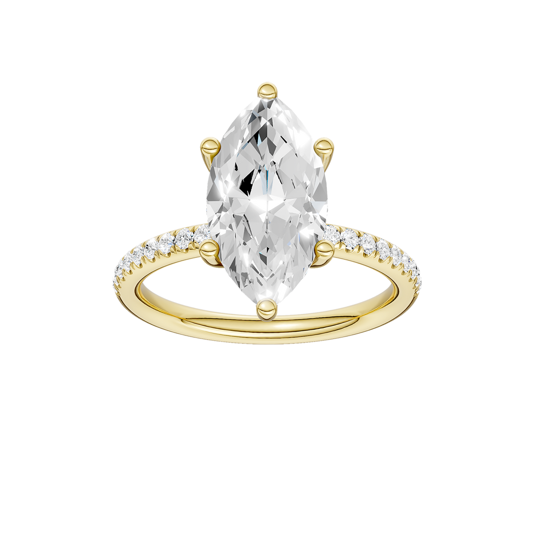 Hidden Halo Engagement Ring (Marquise) in 14K Yellow Gold – Silvadi Jewelry Aurora CO