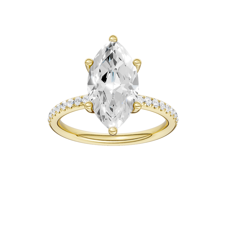 Hidden Halo Engagement Ring (Marquise) in 14K Yellow Gold – Silvadi Jewelry Aurora CO