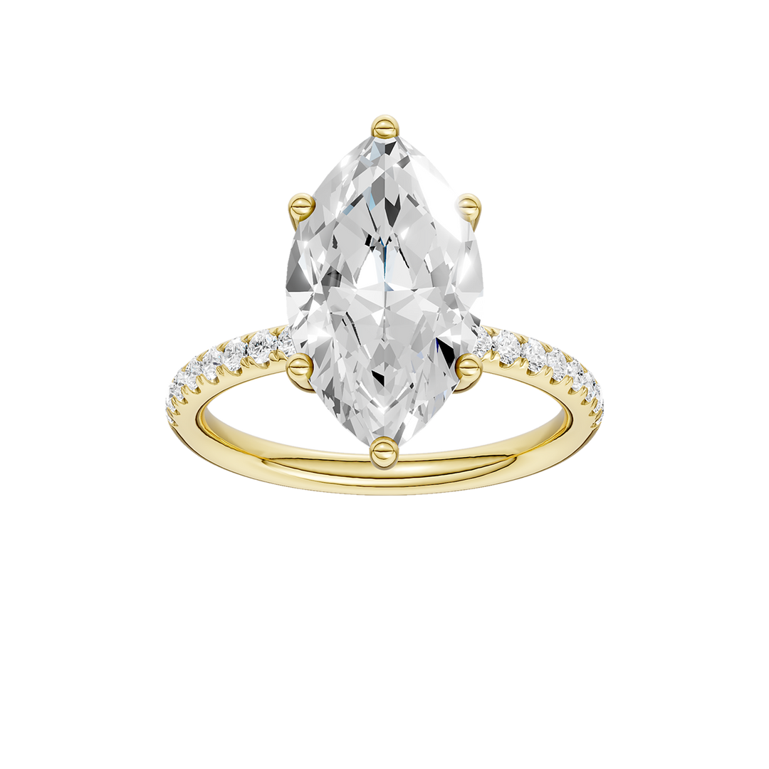 Hidden Halo Engagement Ring (Marquise) in 14K Yellow Gold – Silvadi Jewelry Aurora CO