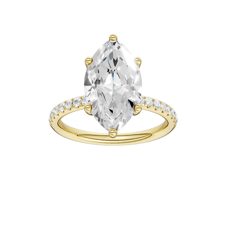 Hidden Halo Engagement Ring (Marquise) in 14K Yellow Gold – Silvadi Jewelry Aurora CO