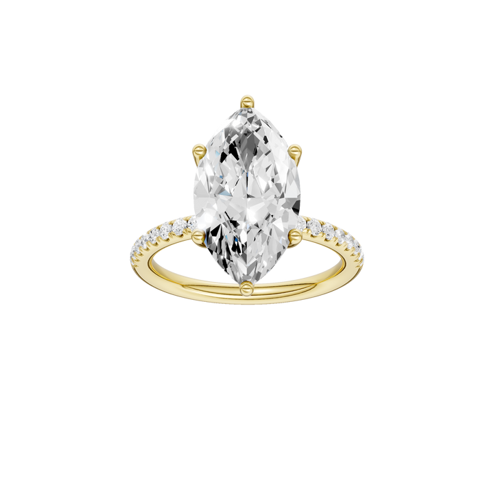 Hidden Halo Engagement Ring (Marquise) in 14K Yellow Gold – Silvadi Jewelry Aurora CO