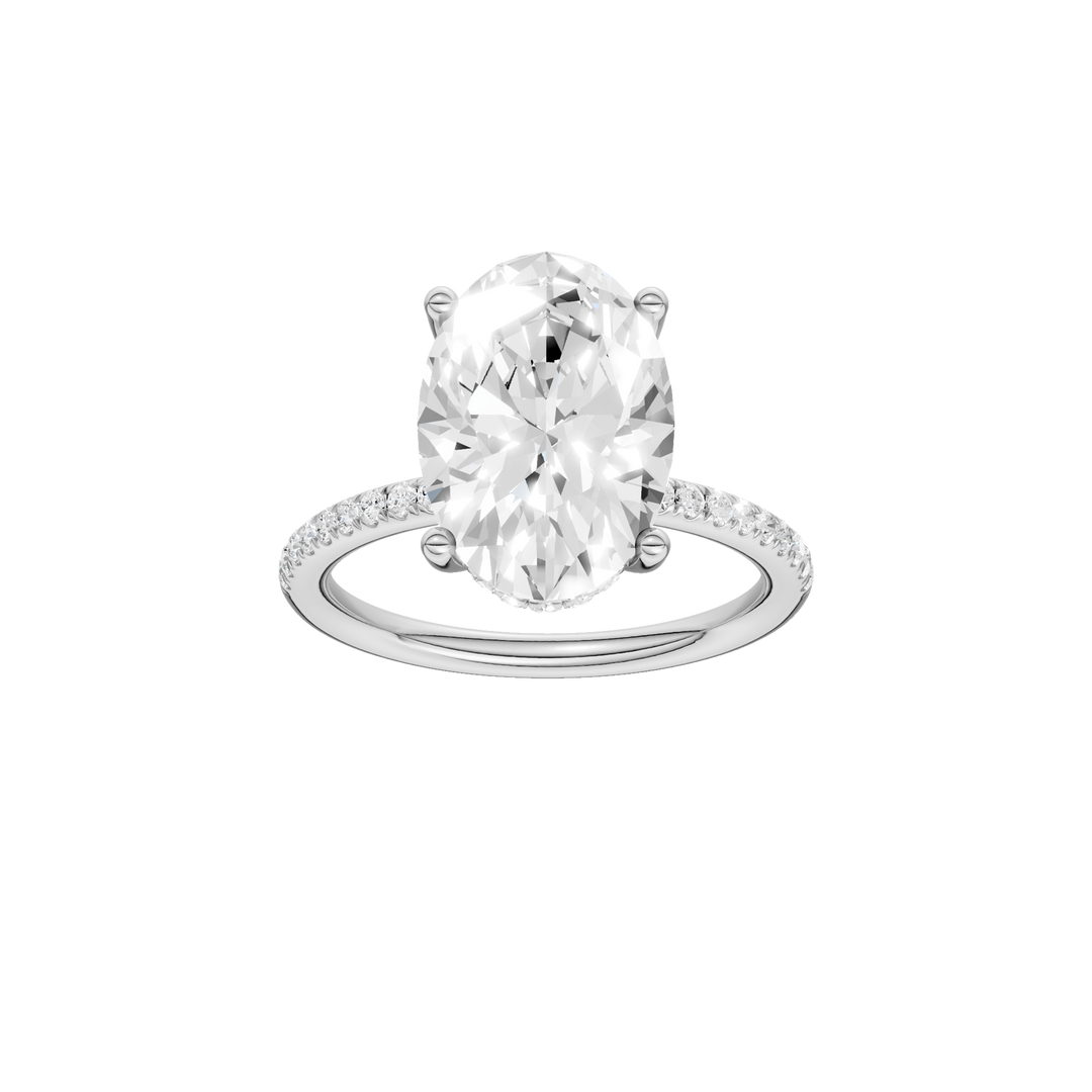 Hidden Halo Engagement Ring (Oval) in 14K White Gold – Silvadi Jewelry Aurora CO