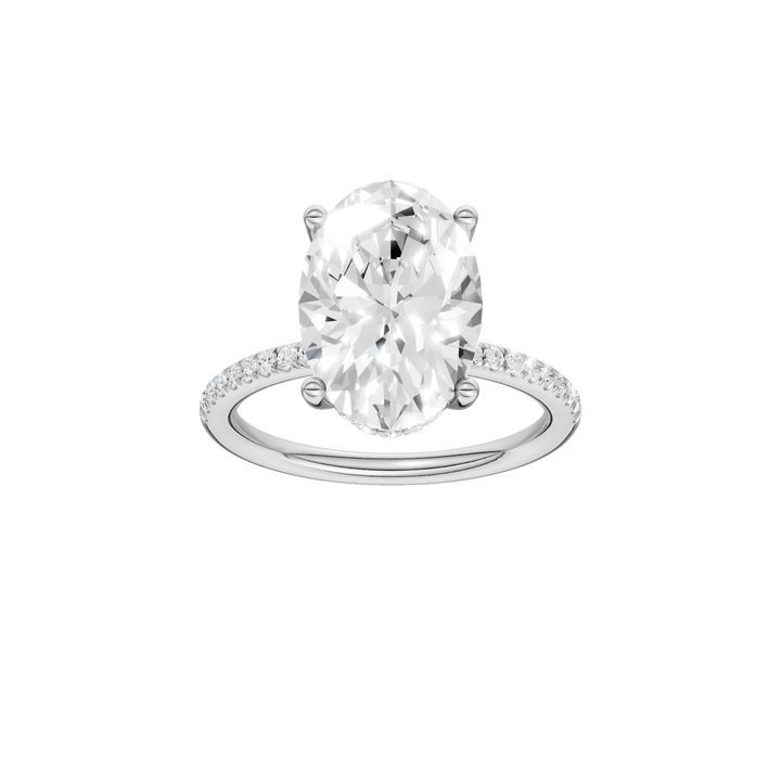 Hidden Halo Engagement Ring (Oval) in 14K White Gold – Silvadi Jewelry Aurora CO