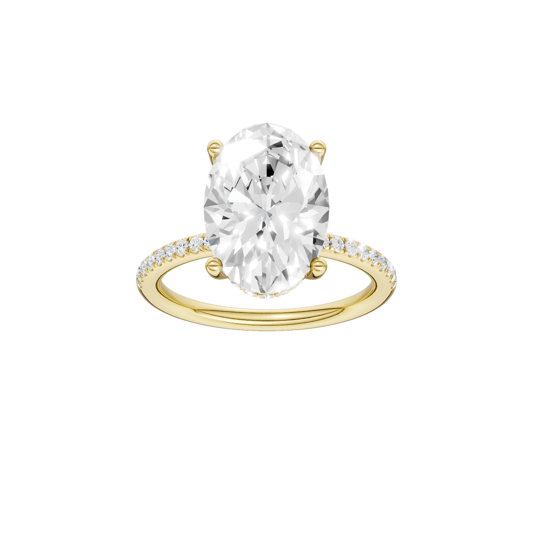 Hidden Halo Engagement Ring (Oval) in 14K Yellow Gold – Silvadi Jewelry Aurora CO