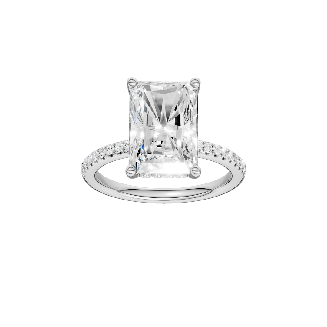 Hidden Halo Engagement Ring (Radiant) in 14K White Gold – Silvadi Jewelry Aurora CO