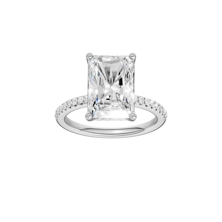 Hidden Halo Engagement Ring (Radiant) in 14K White Gold – Silvadi Jewelry Aurora CO
