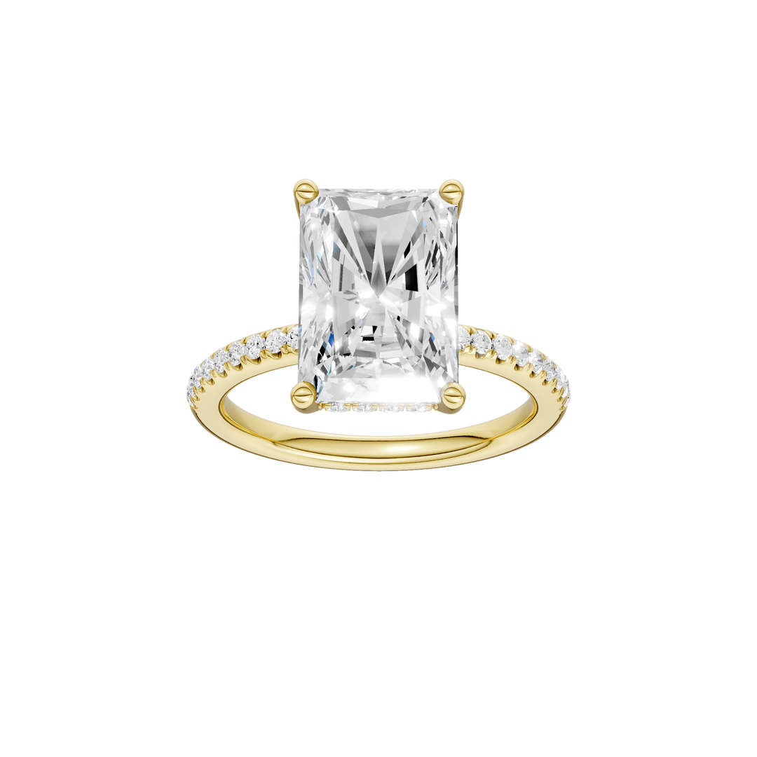 Hidden Halo Engagement Ring (Radiant) in 14K Yellow Gold – Silvadi Jewelry Aurora CO