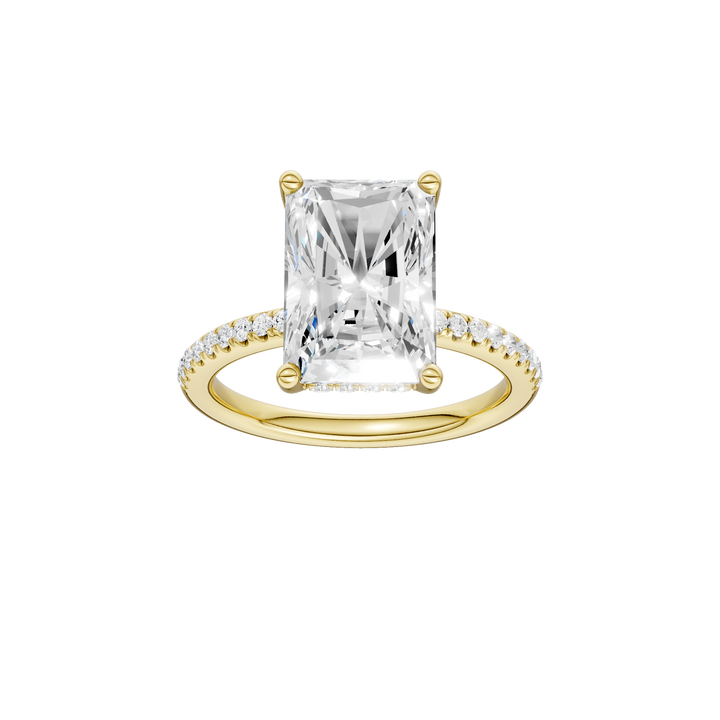Hidden Halo Engagement Ring (Radiant) in 14K Yellow Gold – Silvadi Jewelry Aurora CO